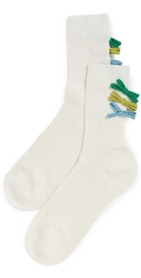 Maria La Rosa Isla Silk Socks Off White One Size
