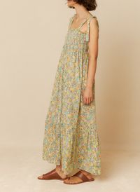 Indi & Cold - Robe longue imprimée en coton - Taille L - Multicolore