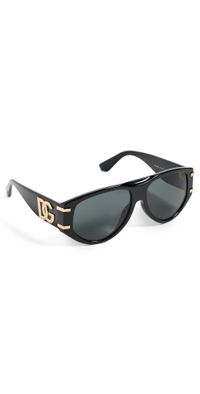 Dolce & Gabbana Aviator Sunglasses Black/Dark Grey One Size