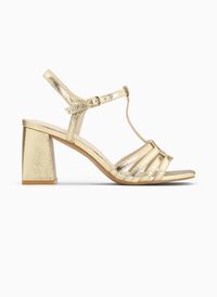 Vanessa Wu - Sandales salomés multibrides à talon haut - Taille 41 - Doré