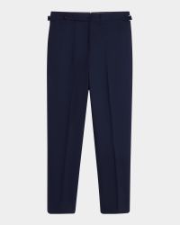 Men's Wool Flat-Front Trousers