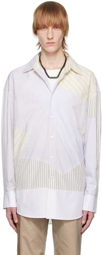 Feng Chen Wang Gray Multi Stripe Shirt