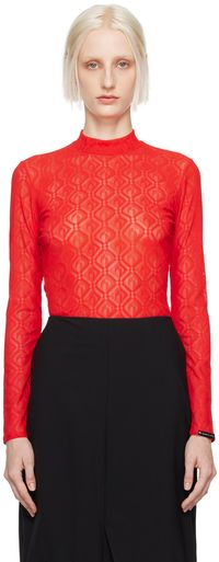 Marine Serre Red Moon Diamond Long Sleeve T-Shirt