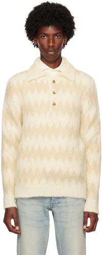 Lardini Beige Two-Tone Polo