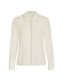 Women's Willa Embellished Blouse - Off White - Size XL