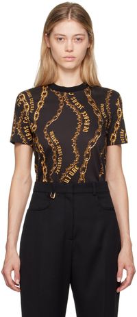 Versace Jeans Couture Black & Gold Chain Couture T-Shirt