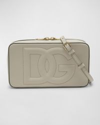 DG Logo Zip Leather Clutch Bag