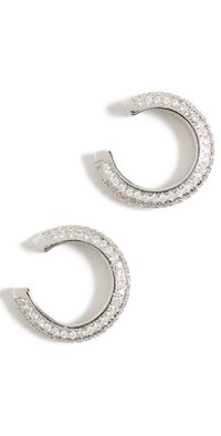 SHASHI Micro Pave Ear Cuff Set of 2 Silver One Size
