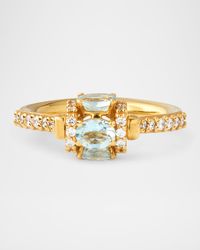 Procida Ring in 18K Yellow Gold with Aquamarine and Diamonds