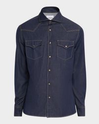 Men's Denim Snap-Front Western Shirt