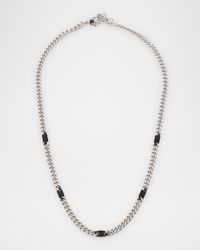 Men's 4G Black and Silvery Small Chain Necklace