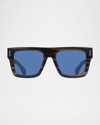 Men's Rivets Acetate Square Sunglasses