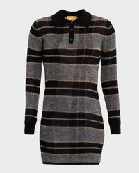 Shadow Plaid Wool-Cashmere Polo Dress