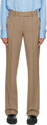 Helmut Lang Taupe Pinched Seam Trousers