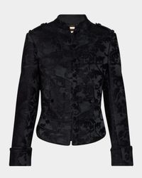 Jacquard Velvet Single-Breasted Jacket