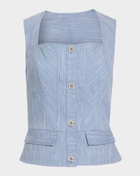 Suki Textured Button-Front Top