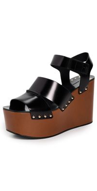 Tory Burch Stud Platform Wedges Perfect Black 5
