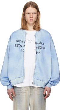 Acne Studios Blue Logo Zip Sweater