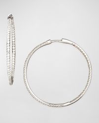 30mm Micro Pave Diamond Hoop Earrings in 18K Yellow Gold