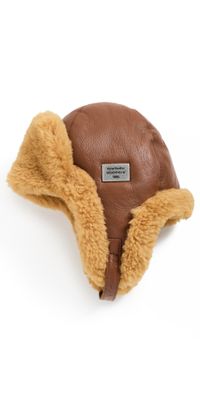 Acne Studios Belmet Shearling Snap Hat Rust Brown One Size