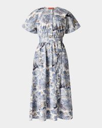 Paulina Printed Poplin Self-Tie Dress