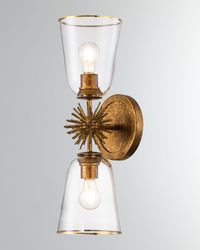 Staring 2-Light Sconce in Gold Leaf