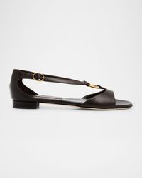 Theodo T-Strap Leather Sandals