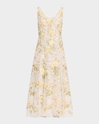 Embroidered Florine Scoop-Neck Ballerina Dress