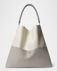 Duo Slim Grain Leather Tote Bag