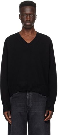 AMI Paris Black Cropped Sweater