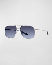 x 007 Men's Royale Double-Bridge Titanium Aviator Sunglasses