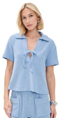 Tanya Taylor Darcy Top Vista Blue XS