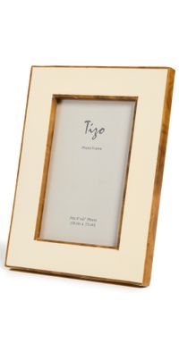 Tizo Design White Bone Resin with Faux Horn Border Frame 4x6 White Bone One Size