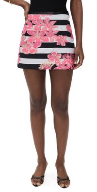 Le Superbe La Piscine Mini Skirt Stripe Floral 6