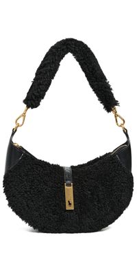 Polo Ralph Lauren Shearling Vachetta Id Mini Shoulder Bag Black One Size