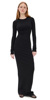 ��terne Long Sleeve Crewneck Maxi Dress Black XS
