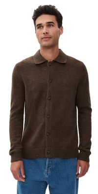 Rhythm Mohair Button Up Knit Chocolate S