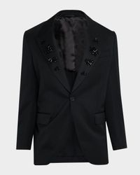 Men's Relaxed-Fit Beaded Lapel Jacket