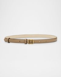 Monogram Metal Leather Skinny Belt
