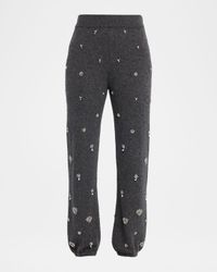 Kandace Embellished Wool-Cashmere Pants