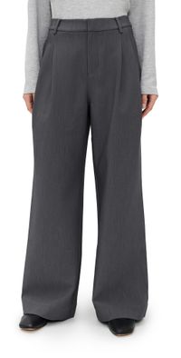 LE BOP Reese Pleated Pants Grey Melange 10