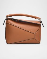 x Paula's Ibiza Puzzle Edge Mini Top-Handle Bag in Leather