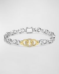 Signature Caviar Two-Tone Interlocking Link Bracelet