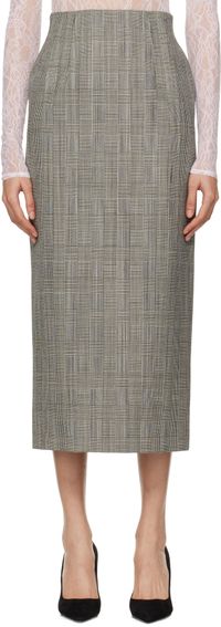 WARDROBE.NYC Black & White Contour Midi Skirt