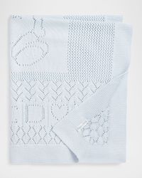 Boy's Pointelle Teddy Bear Blanket