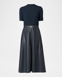 Angela Knit & Faux Leather Midi Dress