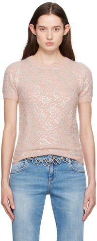 Blumarine Pink Crystal-Cut Sweater