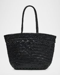 Easton Small Woven Leather Tote Bag