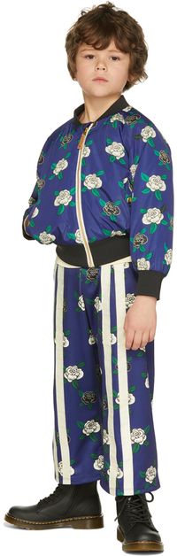 Mini Rodini Kids Blue Rose Bomber Jacket