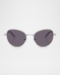 SK7032 Crystal Metal Round Sunglasses